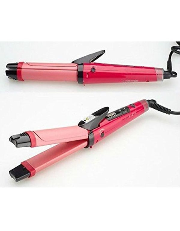 Nova 2-in-1 Hair Straightener & Curler – Model Nh-2009, Quick Heat-up Ceramic Plates For Smooth Straightening & Effortless Curls.